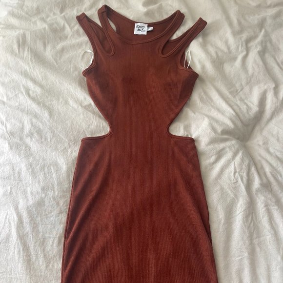 Princess Polly Brown Slit Dress - Picture 1 of 1